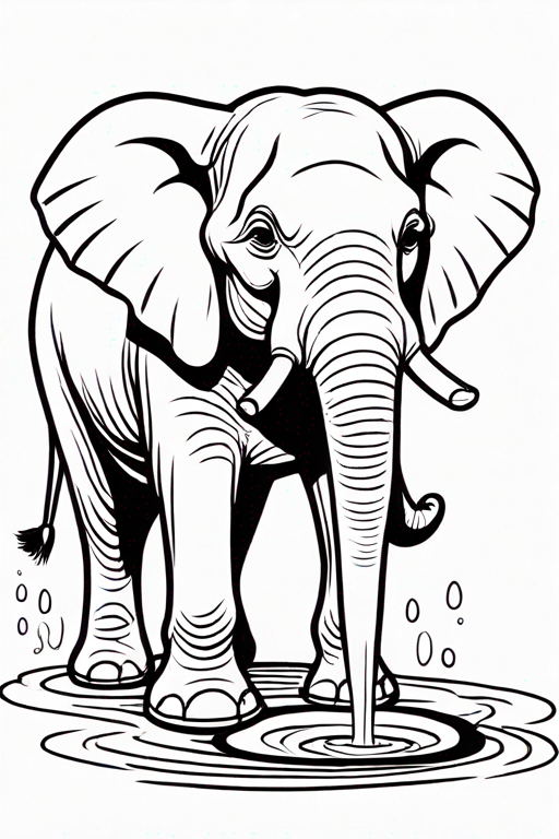 Elephant spraying water