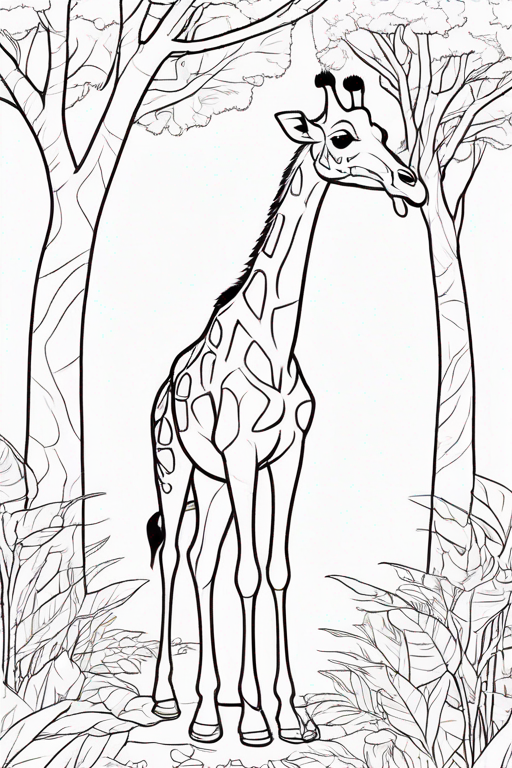Giraffe eating leaves from a tree