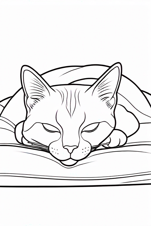Cat sleeping on a pillow