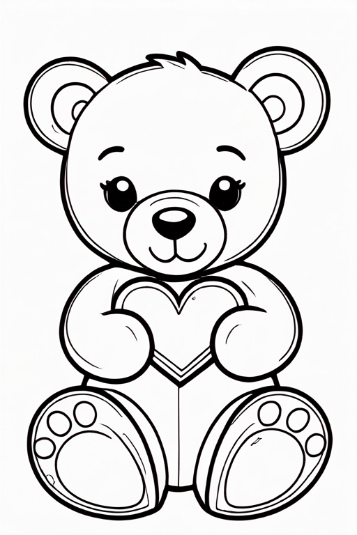 Cute teddy bear holding a heart
