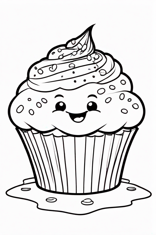 Smiling cupcake with sprinkles