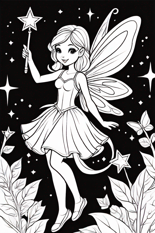 Fairy holding a magic wand with sparkles