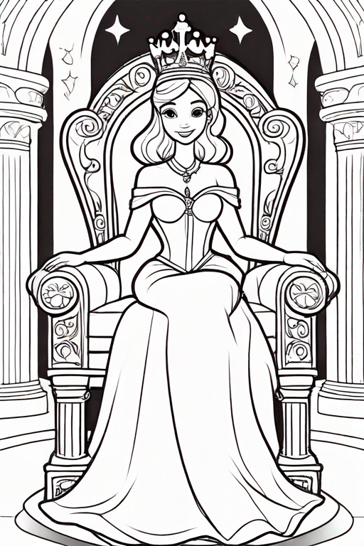 Princess sitting on a throne