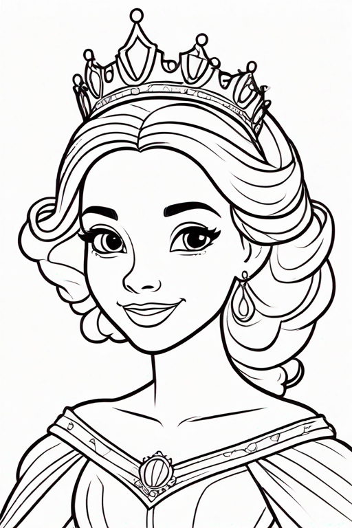 Princess wearing a crown and ball gown
