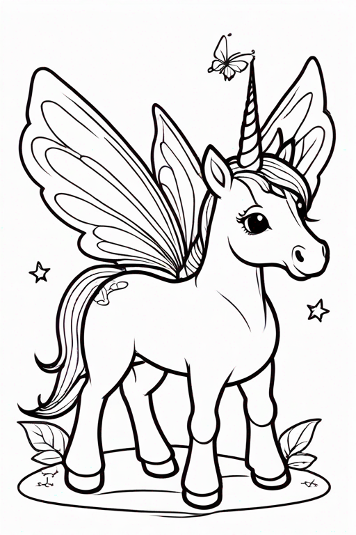 Unicorn with butterfly wings